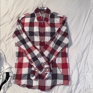 Men’s Small Express Red,White,and Grey Plaid shirt